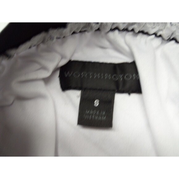 Worthington Black & White Geometrical Sheer Maxi Skirt Size Small - Picture 3 of 4